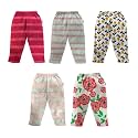 NammaBaby Baby Girls Skinny Fit High Rise Cotton Printed Pyjama Pant Leggings Assorted