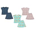 NammaBaby Girl Cotton Night Suit Tshirt Shorts Capri Pyjama Set - Multipacks
