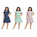 NammaBaby Girl Cotton Night Suit Tshirt Shorts Capri Pyjama Set - Multipacks