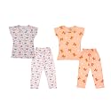 NammaBaby Girl's Cotton Half Sleeves Tshirt Leggings Set Pack of 2(626_5 Years-6 Years)