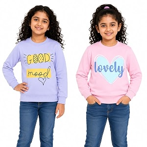 nammababy girls cotton round neck sweatshirt