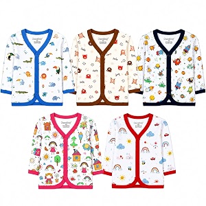 nammababy unisex kid cotton slim fit 100 hoisery button jabla  multicolor jhabla  assorted pack of 5  summerwear jhabla  sleeveless vest  baby products new born set of 5