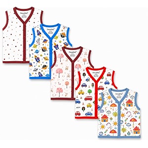 nammababy unisex kid cotton slim fit 100 hoisery button jabla  multicolor jhabla  assorted pack of 5  summerwear jhabla  sleeveless vest  baby products new born set of 5