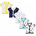 NammaBaby Unisex Kid Cotton Slim Fit 100% Hoisery Button Jabla | Multicolor Jhabla | Assorted Pack of 5 | Summerwear Jhabla | Sleeveless Vest | Baby Products (New Born) (Set of 5)