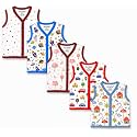 NammaBaby Unisex Kid Cotton Slim Fit 100% Hoisery Button Jabla | Multicolor Jhabla | Assorted Pack of 5 | Summerwear Jhabla | Sleeveless Vest | Baby Products (New Born) (Set of 5)