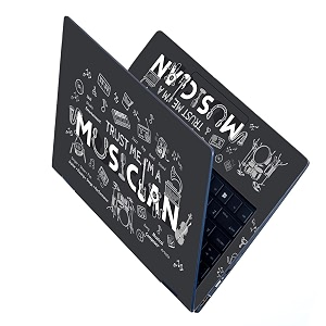 full body laptop skins sticker laminated hd quality vinyl fits upto 156 inches compatible with dell lenovo acer hp asus -musician