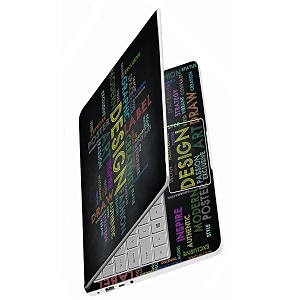 full body removable laptop skins sticker laminated hd quality vinyl fits upto 156 inches compatible with dell lenovo acer hp asus - typography design