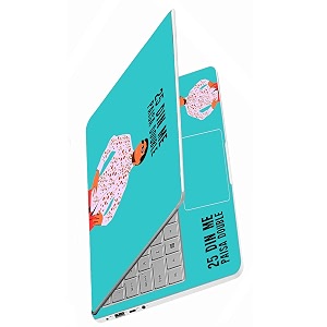full body laptop skins sticker laminated hd quality vinyl fits upto 156 inches compatible with dell lenovo acer hp asus - paisa double meme-self-adhesive