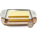 Namre Wire Butter Slicer Cutter with Wooden Tray, Stainless Steel