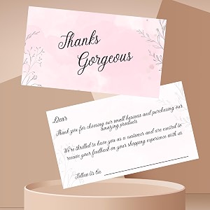 nandavanam front and back small business thank you cards small business packaging supplies size 325 x 2 inch pack of 100 d1