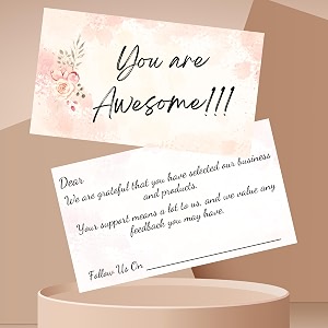 nandavanam front and back small business thank you cards small business packaging supplies size 325 x 2 inch pack of 100 design 3