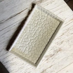 handcrafted white concrete leaf-shaped trinket tray  multipurpose jewelry amp accessory organizer  elegant decorative home dcor accent