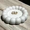 Handcrafted White Concrete Round Bubble Tray | Multipurpose Organizer and Home Décor (Small Bubbled Boundary)