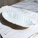 Handcrafted White Concrete Feather-Shaped Trinket Tray | Multipurpose Organizer and Home Décor