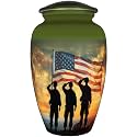 NANIURN American Flag Urn, Burial Urns for Adult Human Ashes, Army Green