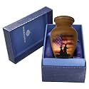 NANIURN Keepsake Urns for Human Ashes, Brown Military Flag Cremation Urn