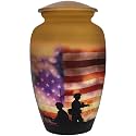 NANIURN Military Urn, Urns for Human Ashes, Brown American Flag Burial Urn