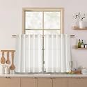Nanspring 24 Inch Linen Curtains for Kitchen
