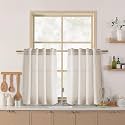 Nanspring 30 Inch Beige Curtains for Kitchen