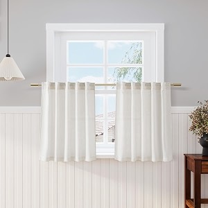 Nanspring 30 Inch Long Cream Curtains for