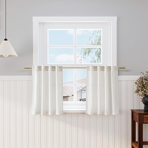 Nanspring Natural Linen Curtains for Kitchen Windows