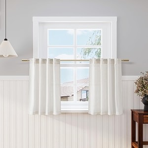 Nanspring 30 Inch Long Cream Curtains for
