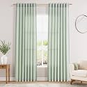 Nanspring Aqua Green Linen Curtains 84 Inch