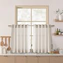 Nanspring Beige Farmhouse Curtains 30 Inch Length