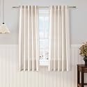 Nanspring Beige Linen Curtains 63 inches Long