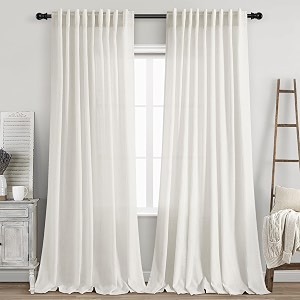 Nanspring Linen Curtains W70xL90 Inch Long for