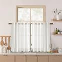 Nanspring Beige White Kitchen Curtains 36 Inch