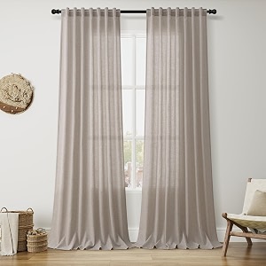 Nanspring Extra Long Linen Curtains 102 Inch