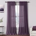 Plum Linen Curtains 102 Inches Long Rod
