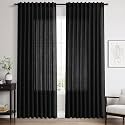 Nanspring Linen Curtains 84 inches Long for