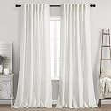 Nanspring Linen Curtains 86 Inch Long for