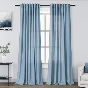 Nanspring Blue Semi Sheer Linen Curtains 84