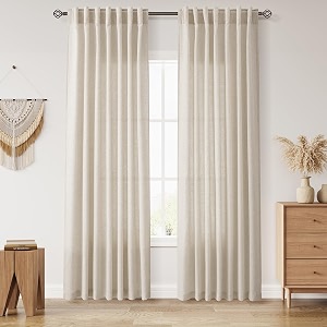 Nanspring Boho Linen Curtains 84 Inches Long