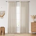 Nanspring Boho Linen Curtains 84 Inches Long