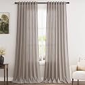 Nanspring Brownish Grey Linen Curtains for Living