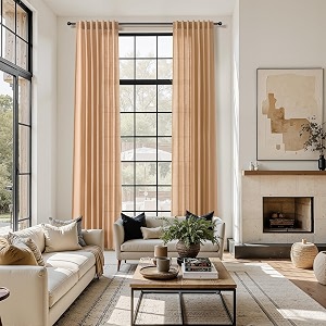 Nanspring Extra Long Linen Curtains 144 Inch