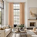 Nanspring Extra Long Linen Curtains 132 Inch