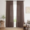 Nanspring Cappuccino Linen Curtains 84 Inch Length