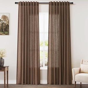 Nanspring Caramel Brown Curtains 80 Inches Long