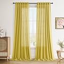 Nanspring Extra Long Linen Curtains 120 Inch