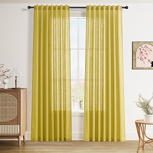 Nanspring Linen Curtains 84 Inch for Living