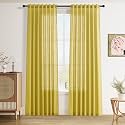 Nanspring Linen Curtains 84 Inch for Living