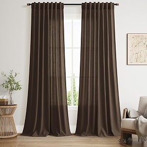 Nanspring Chocolate Linen Blend Light Filtering Back