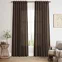 Nanspring Chocolate Linen Curtains 84 Inch Length