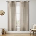 Nanspring Cobblestone Linen Curtains 80 Inch Length
