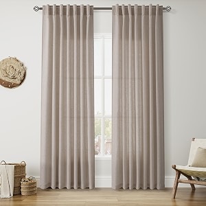 Nanspring Cobblestone Linen Curtains 84 Inches Long